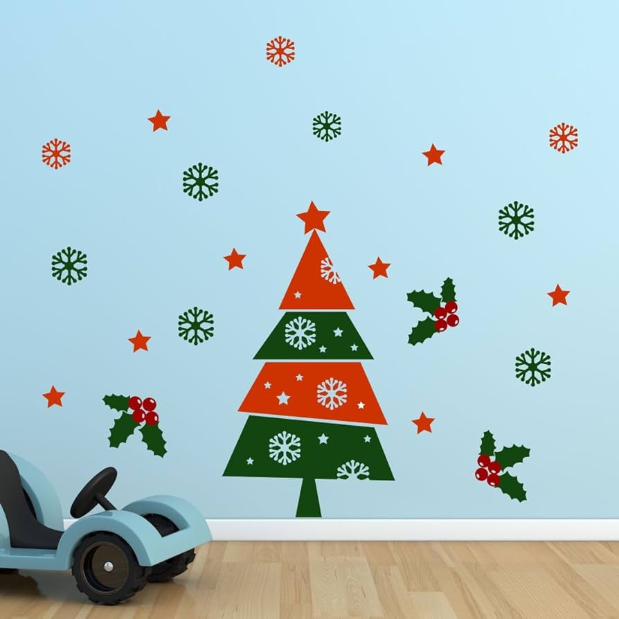 Cricut-stars-and-trees-stickers-for-Christmas