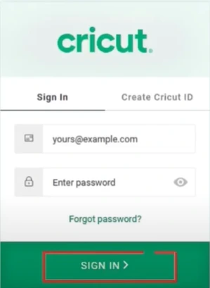 sign in to your Cricut Access account