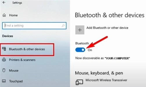 Ensure Bluetooth is turned on