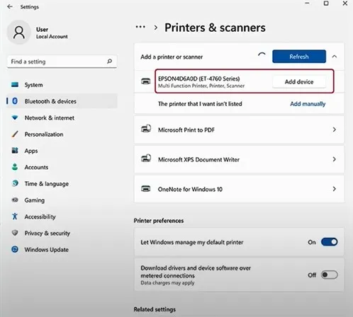 If it can detect your printer