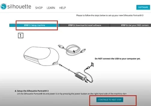 Setup Machine, click Continue to Next step