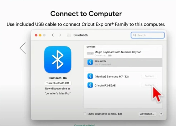 Ensure Bluetooth is turned on and click Connect 