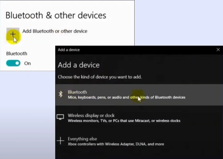 Click Add Bluetooth or Other Device