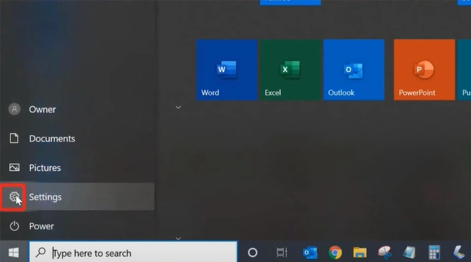 Windows start button and go to Settings