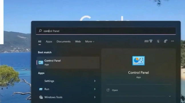 Click on the Windows search icon