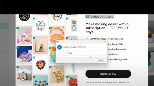 Quit your Cricut Design app