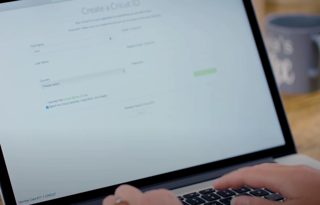 Create a Cricut ID by filling 