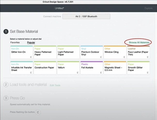 Go to the Base Material Settings