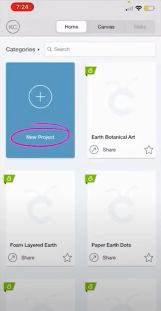Open your Design Space app and select Text
