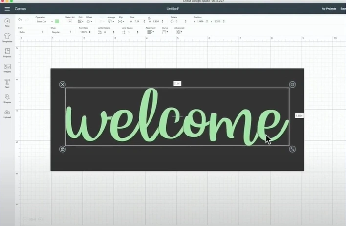 Resize the design by clicking