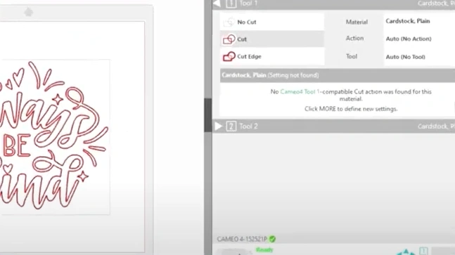 Next, decrease the cutting speed
