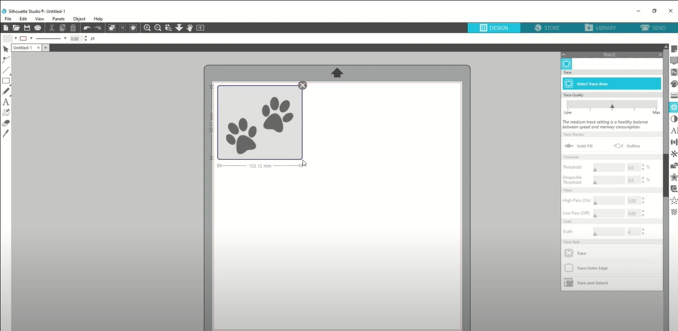Click and drag a box around the image
