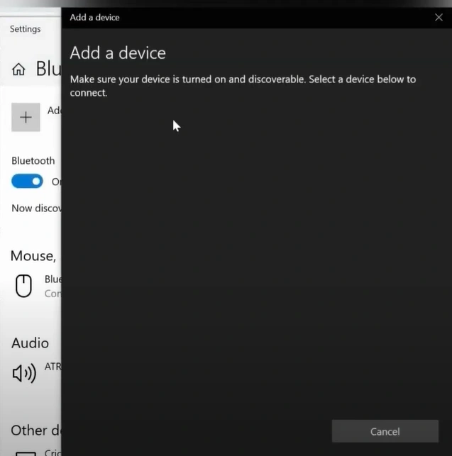 Click on Add Bluetooth or other device