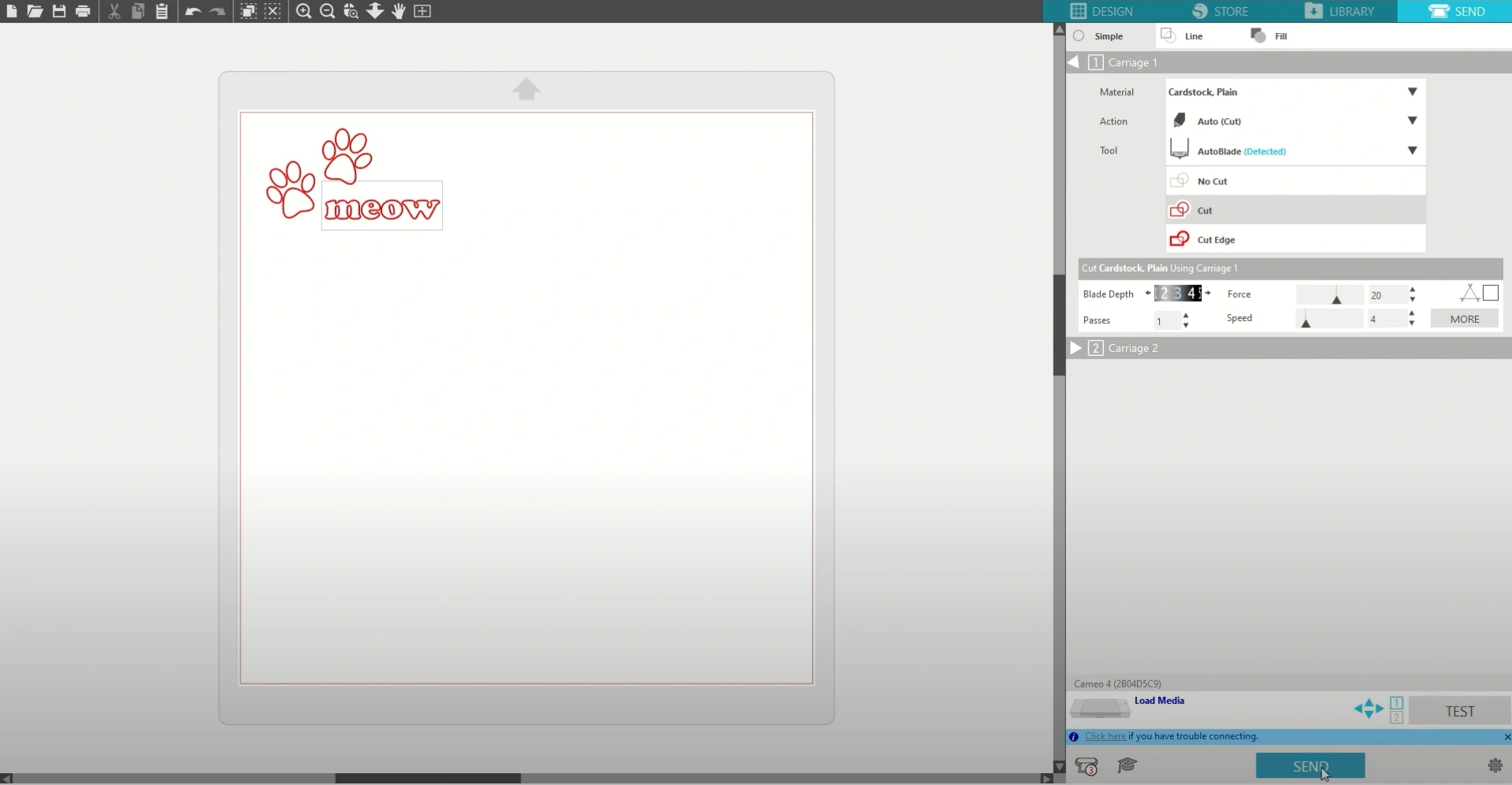 Click on the Send Panel