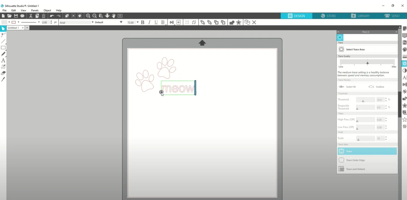 Click on the workspace to type the text.