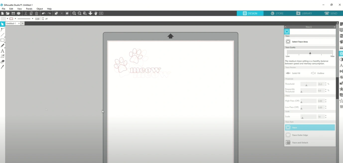 Click on your outline and check the image’s size