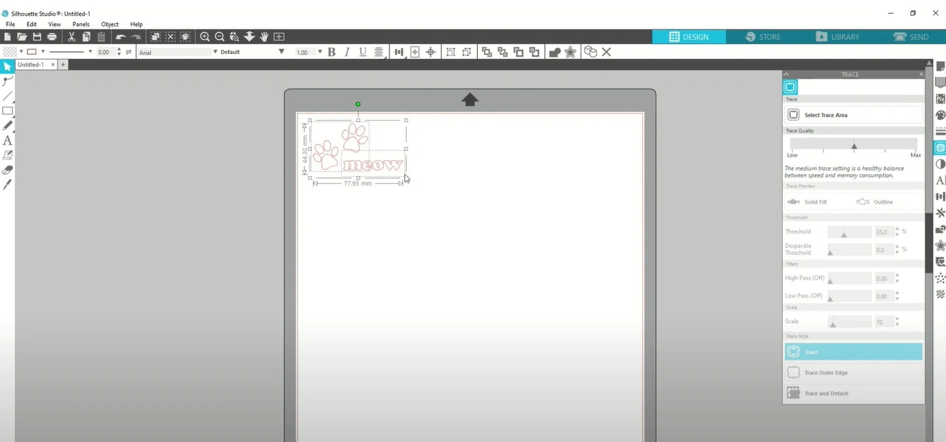 Place your image in the top-left corner of the workspace
