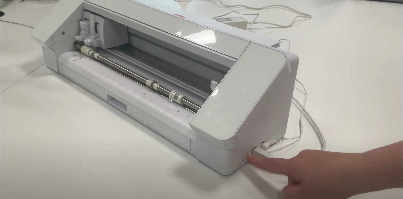 Power on the crafting machine