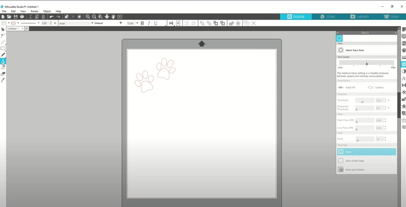 Select the capital A on the left-hand toolbar