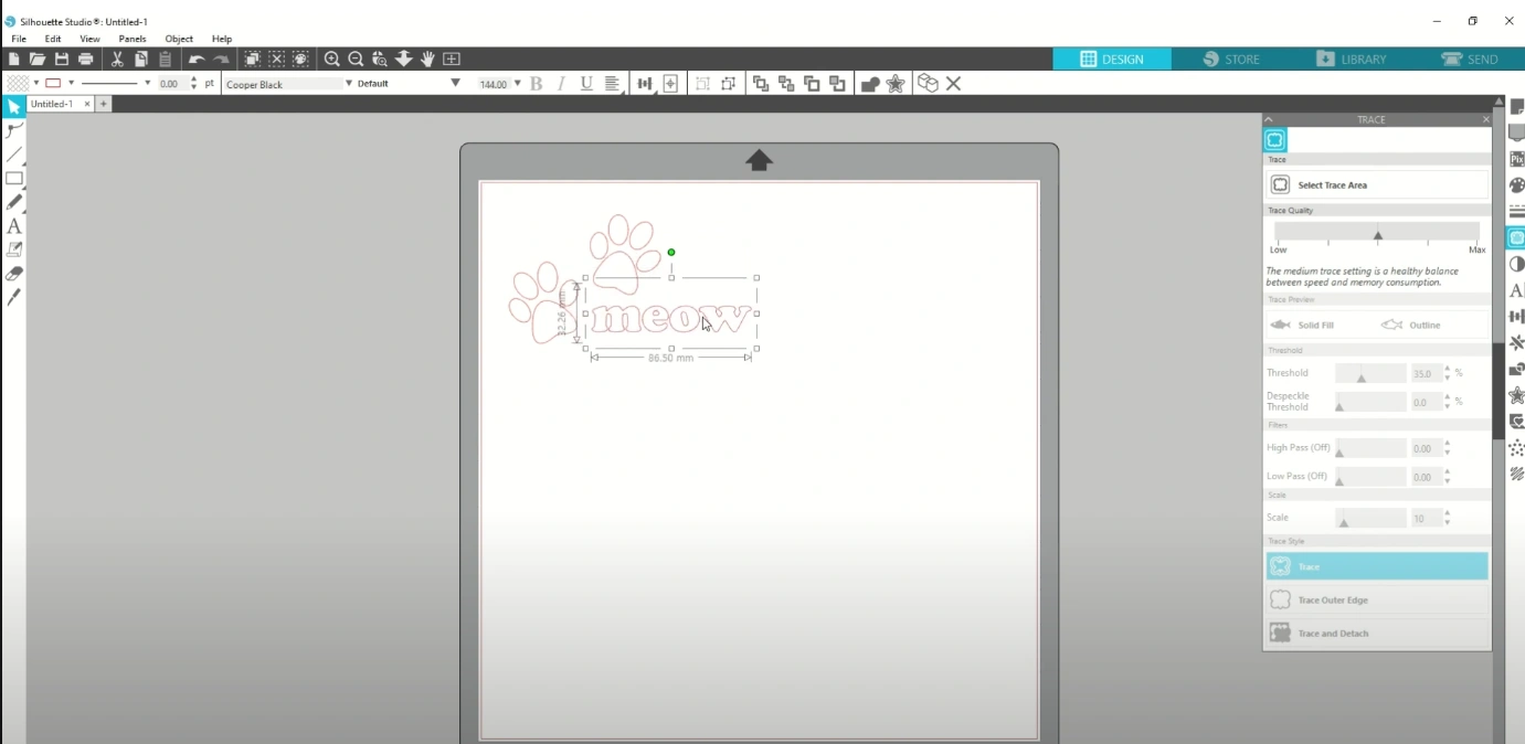 Use the white cursor to position