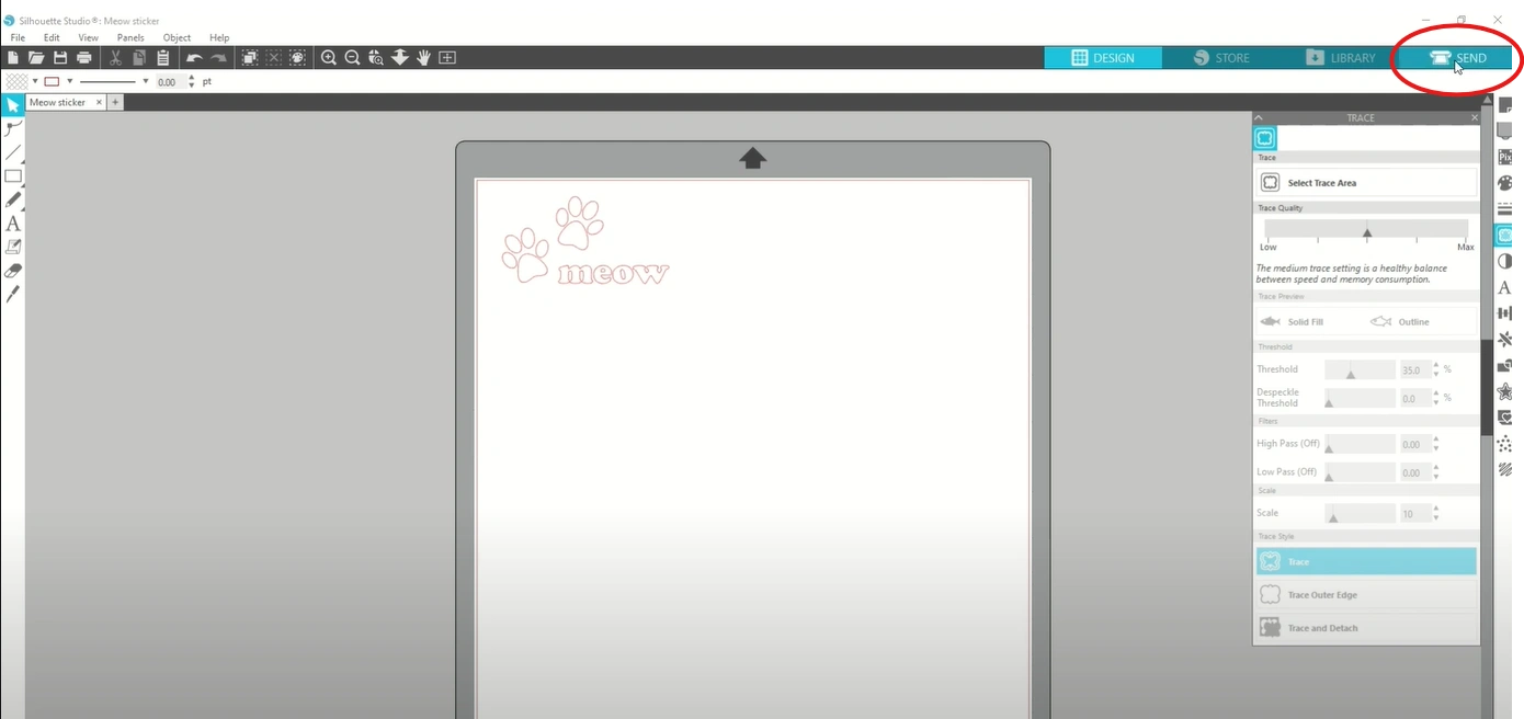 click on the Send panel