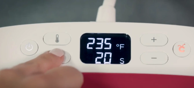 Set the time by pressing the timer button once it flashe