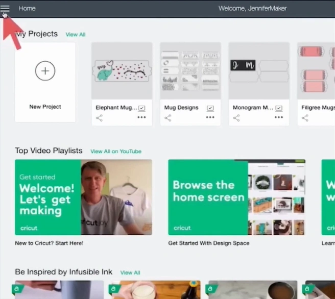 Click the three lines