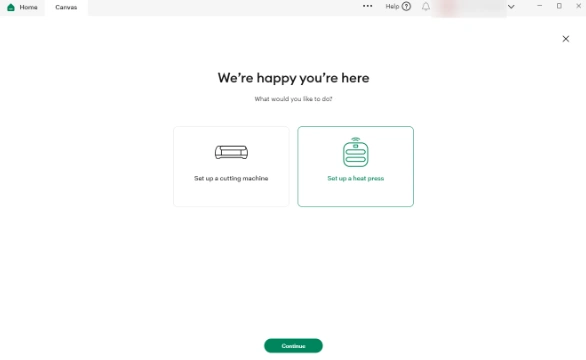 now see a screen where you need to choose