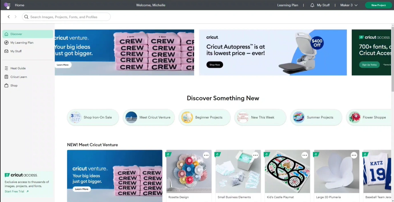 Click on the three horizontal lines at the top left of the screen